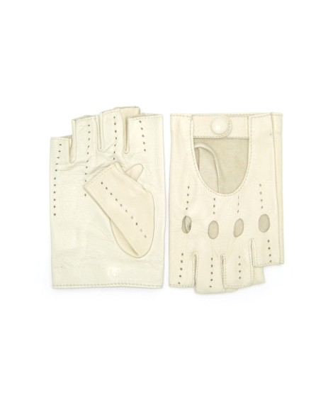 Sermoneta Gloves Guanto Nappa da guida mezze dita Panna Vendita Economica
