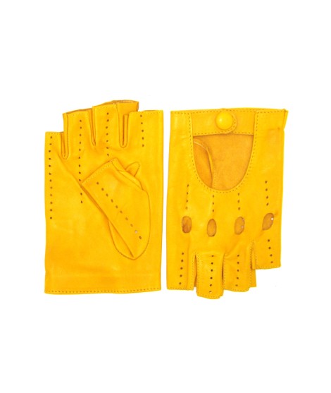 Sermoneta Gloves Guanto Guida in Nappa mezze dita Giallo ocra Shopping Online