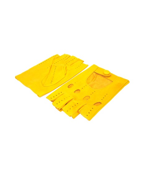 Sermoneta Gloves Guanto Guida in Nappa mezze dita Giallo ocra Shopping Online
