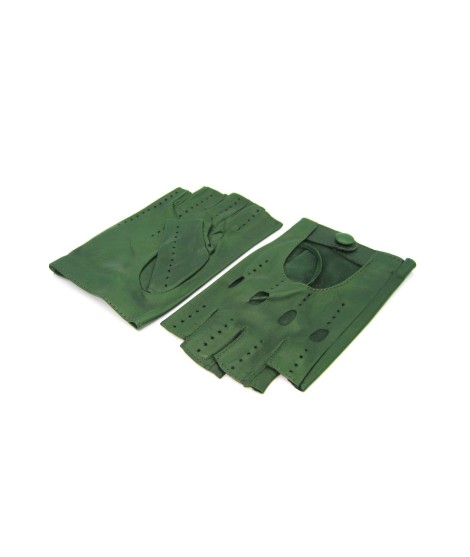 Sermoneta Gloves Guanto Guida in Nappa mezze dita Verde Oliva Affare Del Giorno