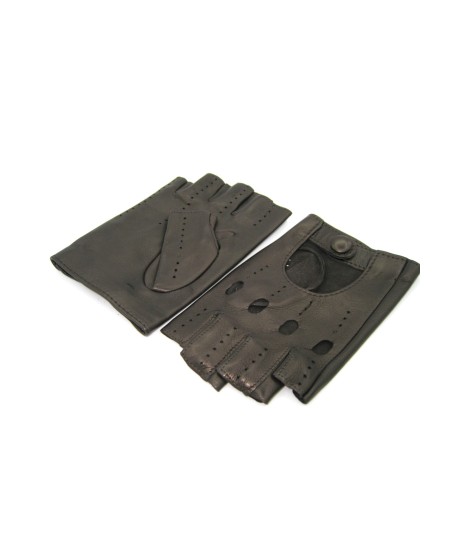 Sermoneta Gloves Guanto Guida in Nappa mezze dita T.Moro Sottocosto