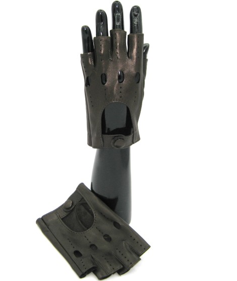 Sermoneta Gloves Guanto Guida in Nappa mezze dita T.Moro Sottocosto