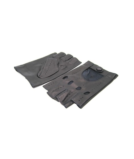 Sermoneta Gloves Guanto Guida in Nappa mezze dita Navy Convenienza