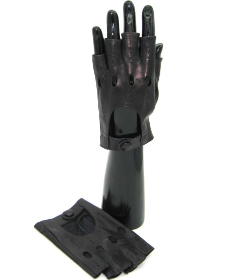 Sermoneta Gloves Guanto Guida in Nappa mezze dita Navy Convenienza