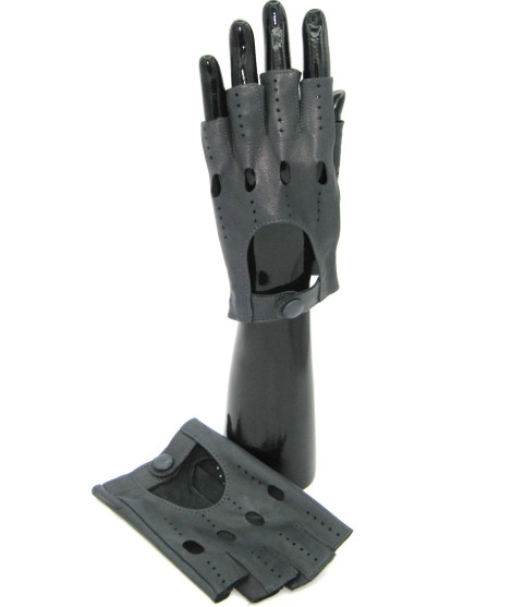 Sermoneta Gloves Guanto Guida in Nappa mezze dita Grigio Ultimi due giorni