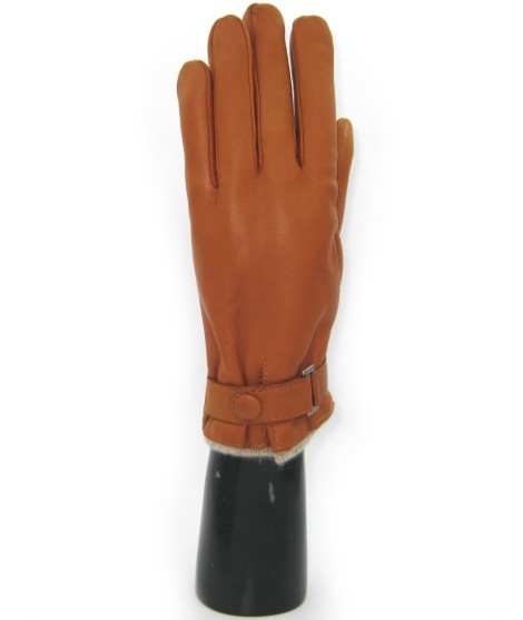 Sermoneta Gloves Guanto in Nappa foderato cashmere con cinturino Tan Online
