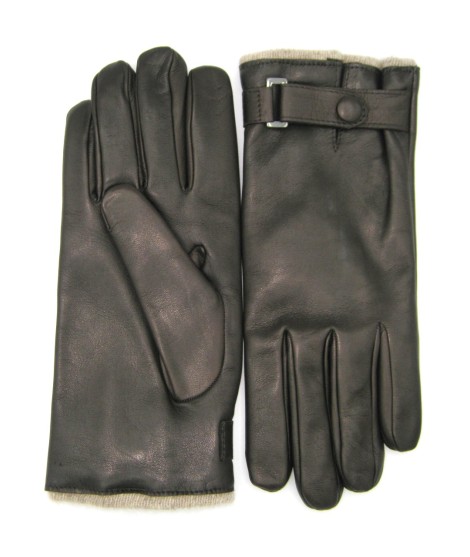Sermoneta Gloves Guanto in Nappa foderato cashmere con cinturino T.Moro Outlet
