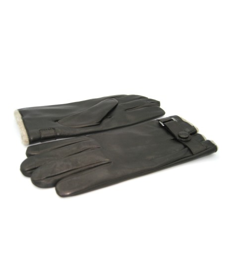 Sermoneta Gloves Guanto in Nappa foderato cashmere con cinturino T.Moro Outlet