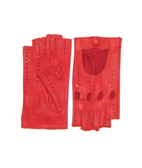 Sermoneta Gloves Guanto Guida in Nappa sfoderato 1/2 dita Rosso Promozione