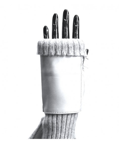 Sermoneta Gloves Guanto manicotto in Nappa e Cashmere 8bt Nero Consegna Veloce