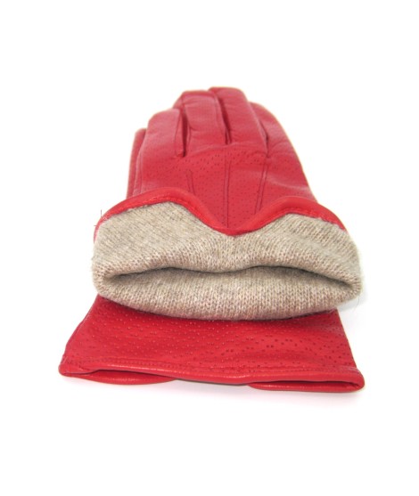 Sermoneta Gloves Guanti in Nappa foderato cashmere Rosso Novità