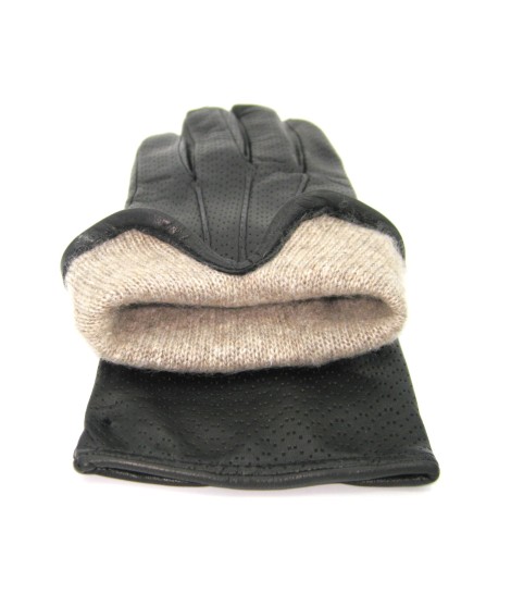 Sermoneta Gloves Guanti in Nappa foderato cashmere Nero Sconto