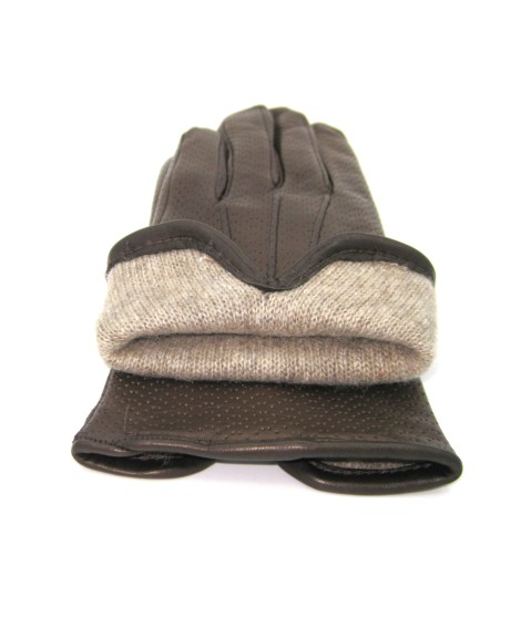 Sermoneta Gloves Guanti in Nappa foderato cashmere Testa di Moro Offerta