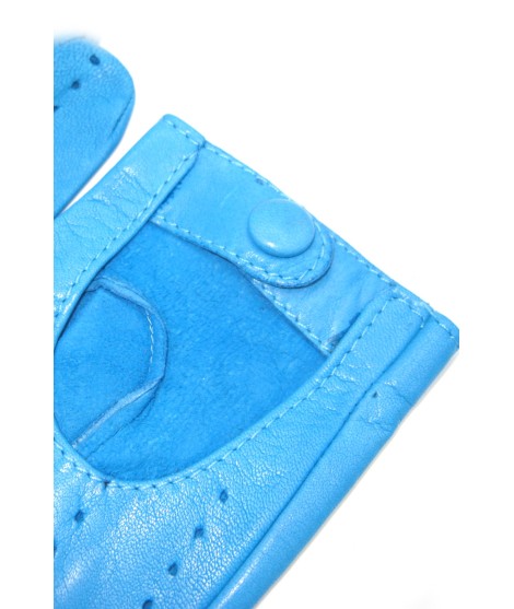 Sermoneta Gloves Guanto Guida in Nappa sfoderato dita intere Turchese Vendita Calda