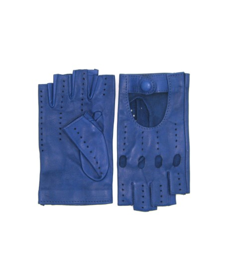 Sermoneta Gloves Guanto Guida in Nappa sfoderato 1/2 dita Blu/Royal Negozio