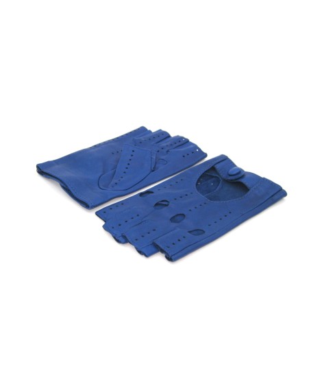 Sermoneta Gloves Guanto Guida in Nappa sfoderato 1/2 dita Blu/Royal Negozio