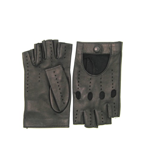 Sermoneta Gloves Guanto Guida in Nappa sfoderato 1/2 dita Nero Nuova