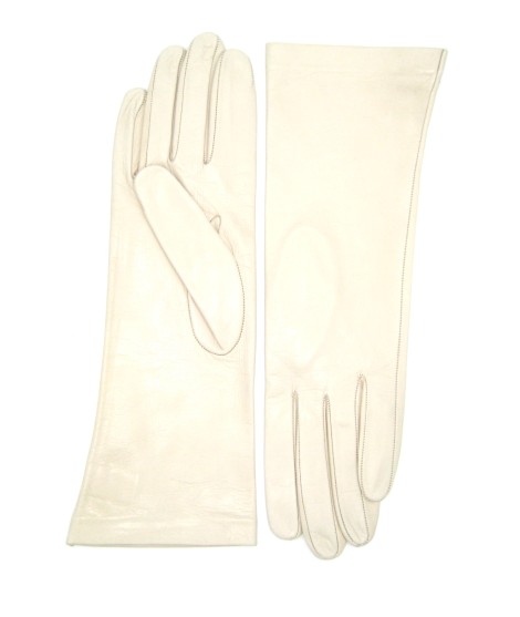 Sermoneta Gloves Guanto Nappa 4bt foderato seta Panna Moda