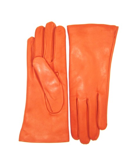 Sermoneta Gloves Guanto Nappa foderato cashmere Arancio scuro Nuovo