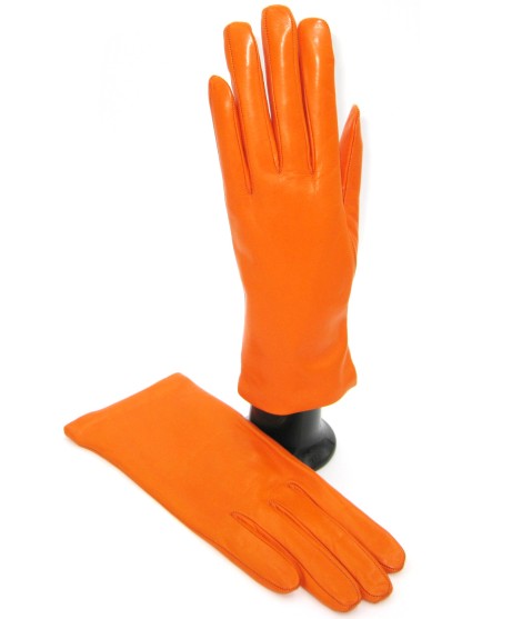 Sermoneta Gloves Guanto in Nappa foderato cashmere Arancio Qualità