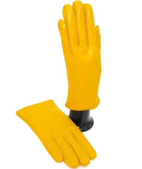 Sermoneta Gloves Guanto Nappa foderato cashmere Giallo Ocra Vendita