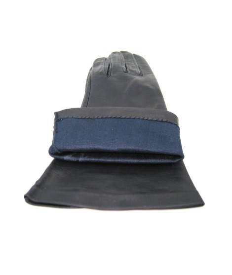 Sermoneta Gloves Guanto Nappa 4bt foderato seta Navy Convenienza