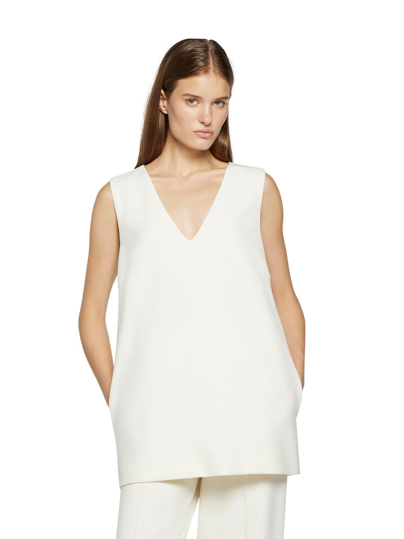 Space Simona Corsellini Tunica in poly cotone viscosa elastan con scollo a V Prezzo Ridotto