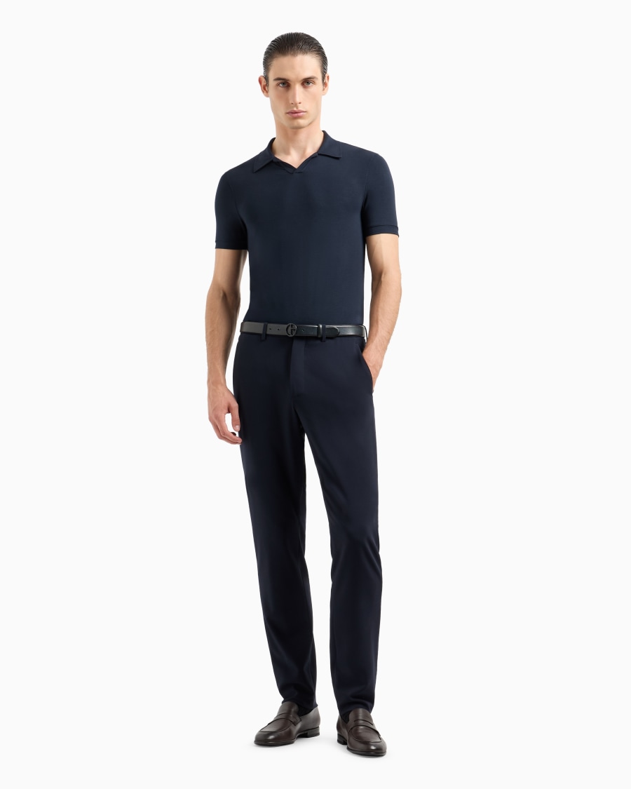 The world of armani POLO A MANICHE CORTE IN JERSEY DI VISCOSA STRETCH Sconto