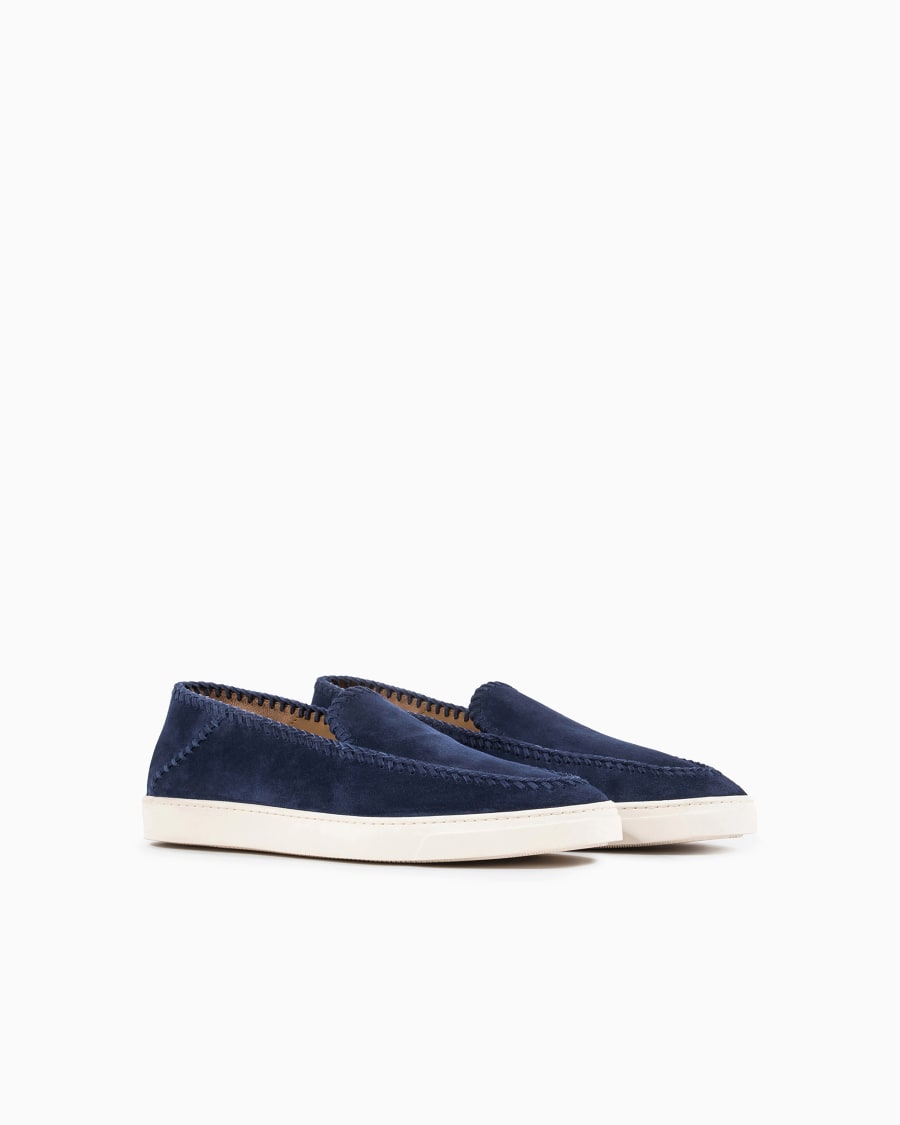The world of armani GALLERIA 3 SLIP-ON IN PELLE SCAMOSCIATA Enormi sconti