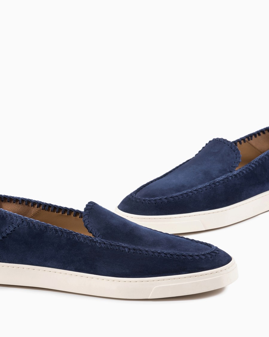 The world of armani GALLERIA 3 SLIP-ON IN PELLE SCAMOSCIATA Enormi sconti