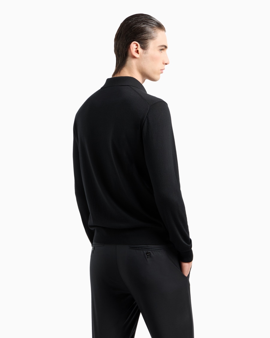 The world of armani POLO A MANICHE LUNGHE IN LANA VERGINE Outlet