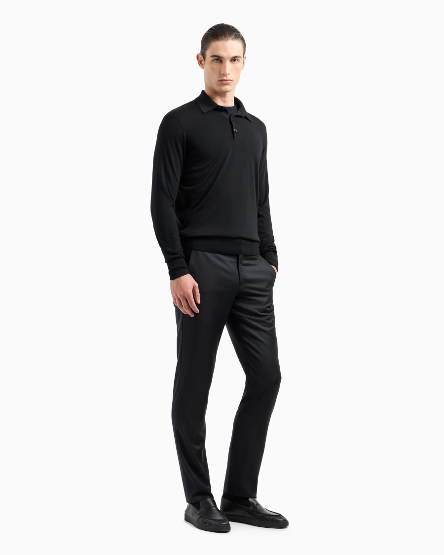 The world of armani POLO A MANICHE LUNGHE IN LANA VERGINE Outlet