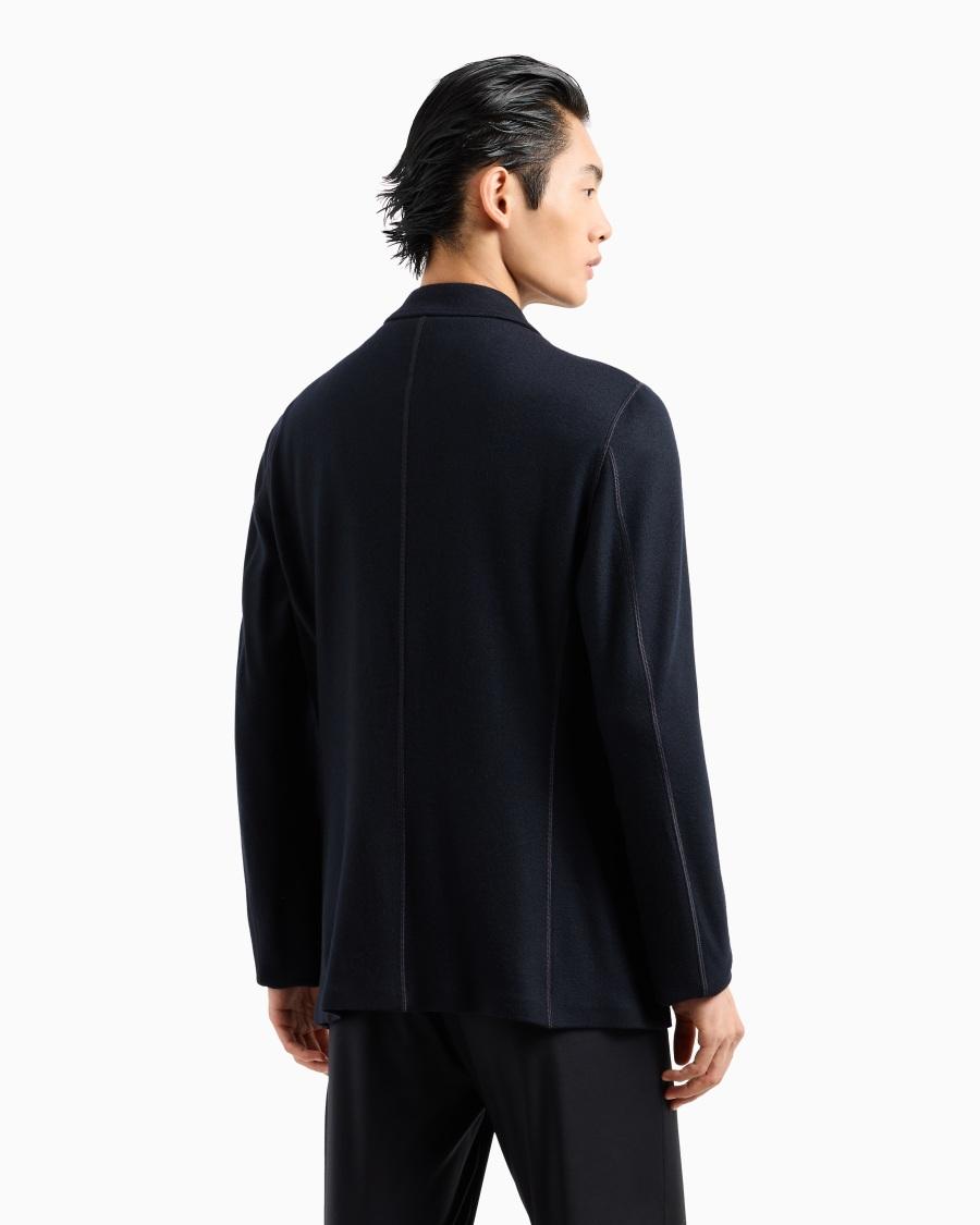 The world of armani GIACCA DOPPIOPETTO ICON IN INTERLOCK DI CASHMERE FOLLATO Esporta salva