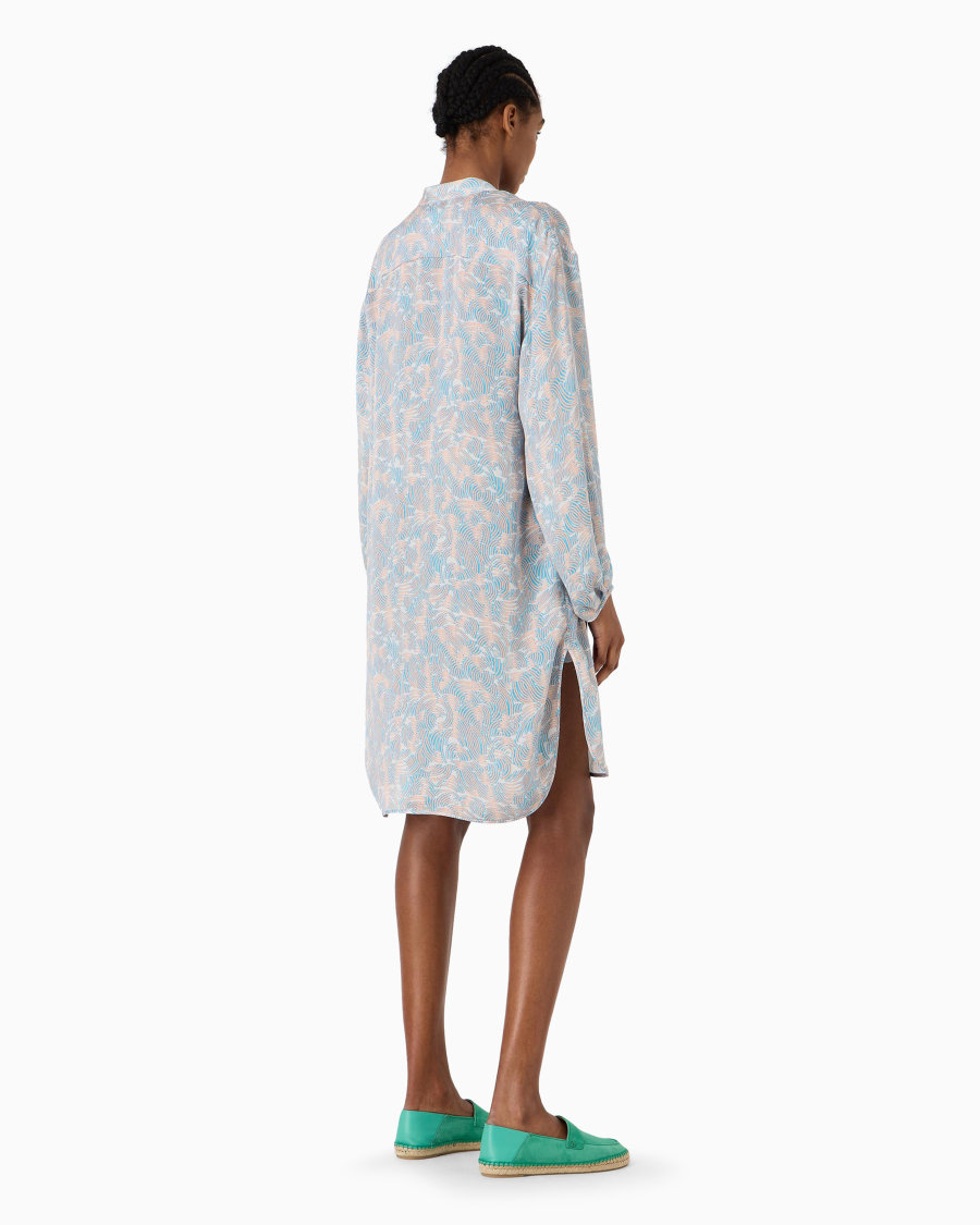 The world of armani CAMICIA LUNGA IN SETA STAMPATA Prezzo Ridotto