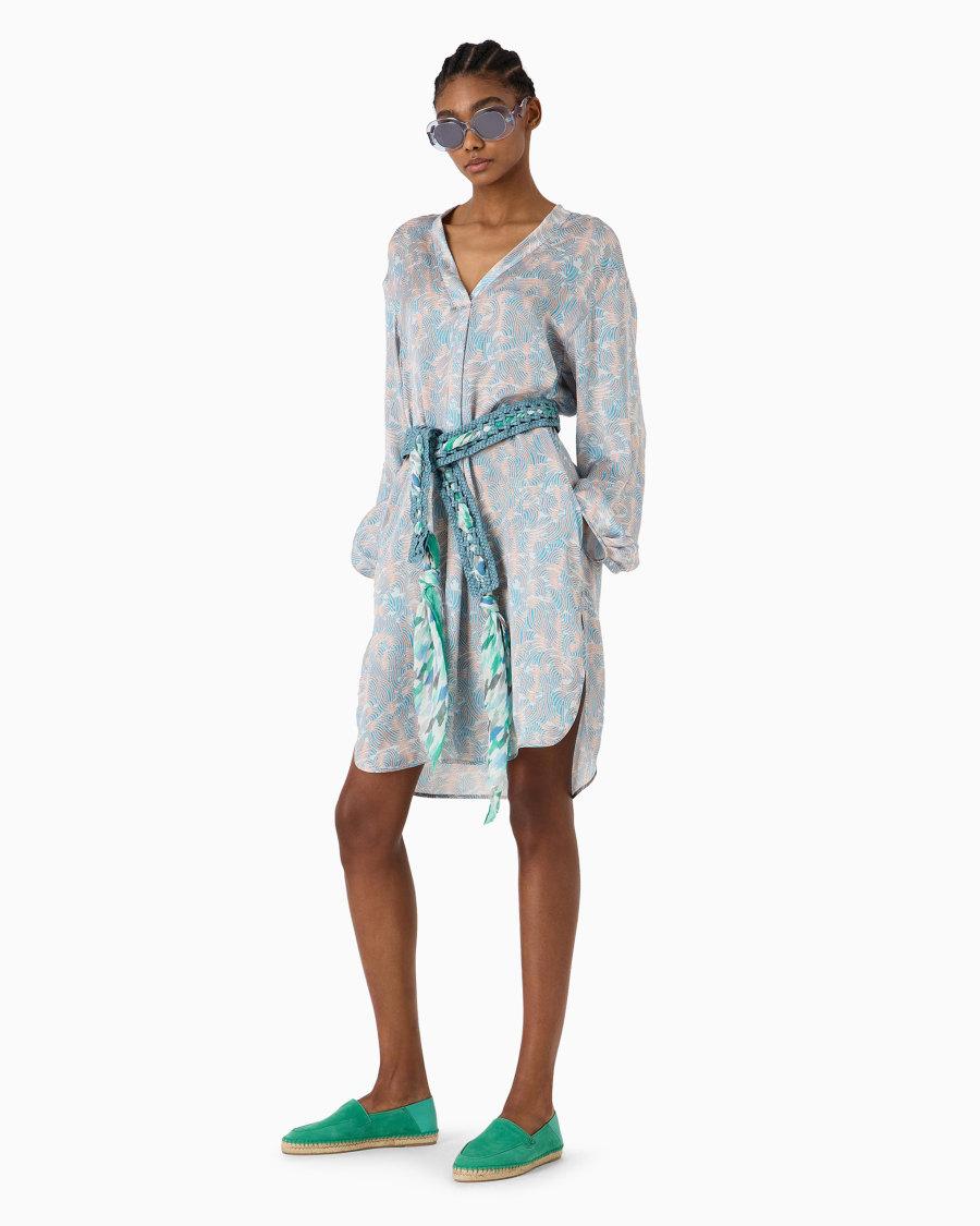The world of armani CAMICIA LUNGA IN SETA STAMPATA Prezzo Ridotto