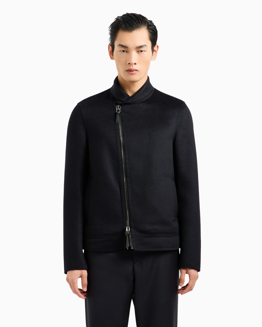 The world of armani BLOUSON ICON IN PANNO DOUBLE DI CASHMERE Super sconto