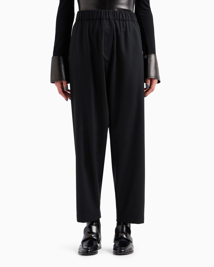The world of armani PANTALONI MORBIDI IN FLANELLA LANA E CASHMERE 2025