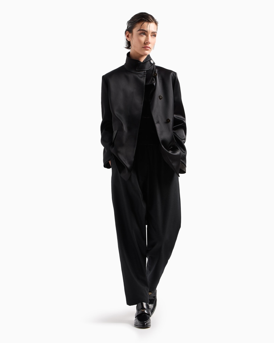 The world of armani PANTALONI MORBIDI IN FLANELLA LANA E CASHMERE 2025