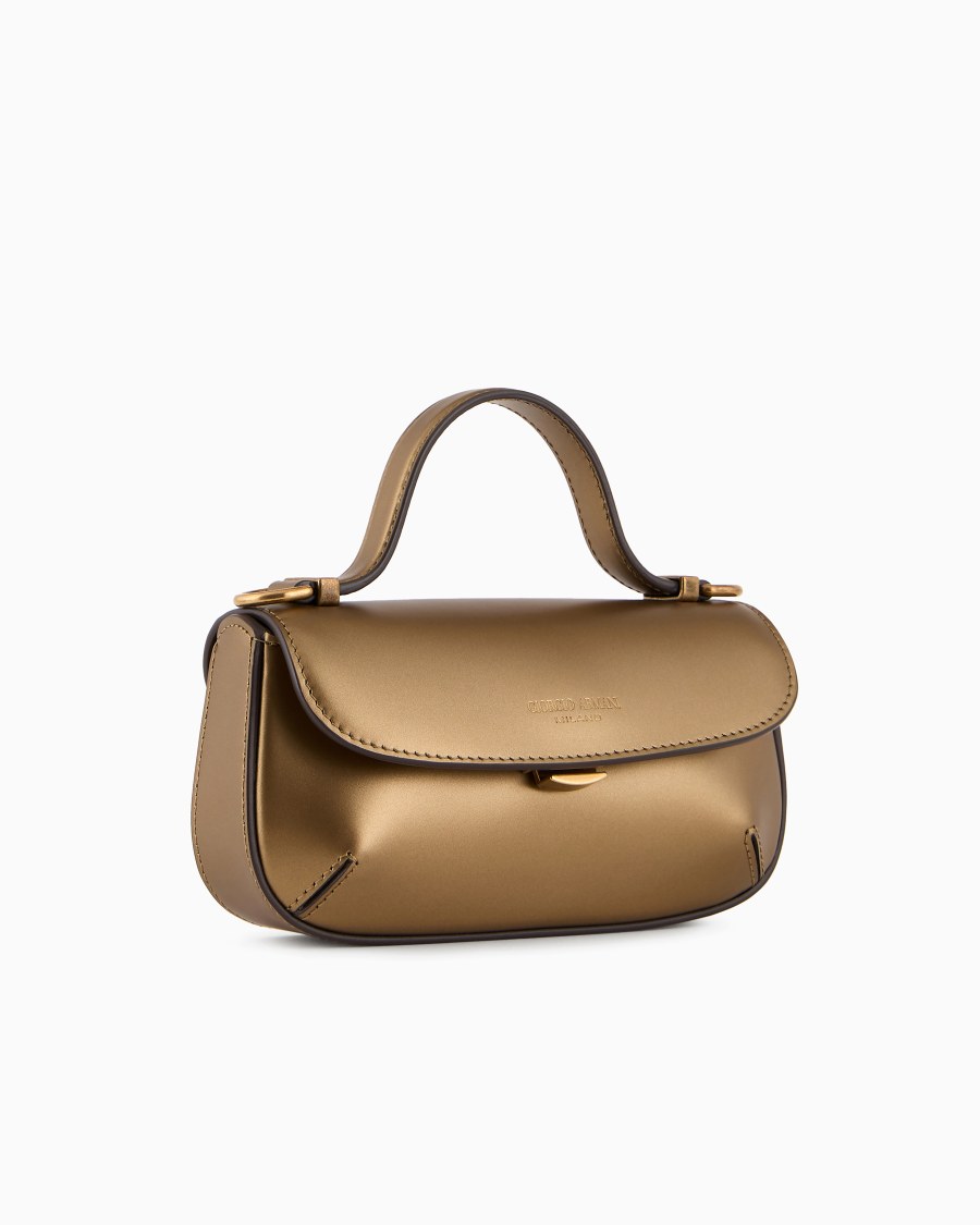 The world of armani MINI BORSA A MANO LA PRIMA IN PELLE LAMINATA Liquidazione