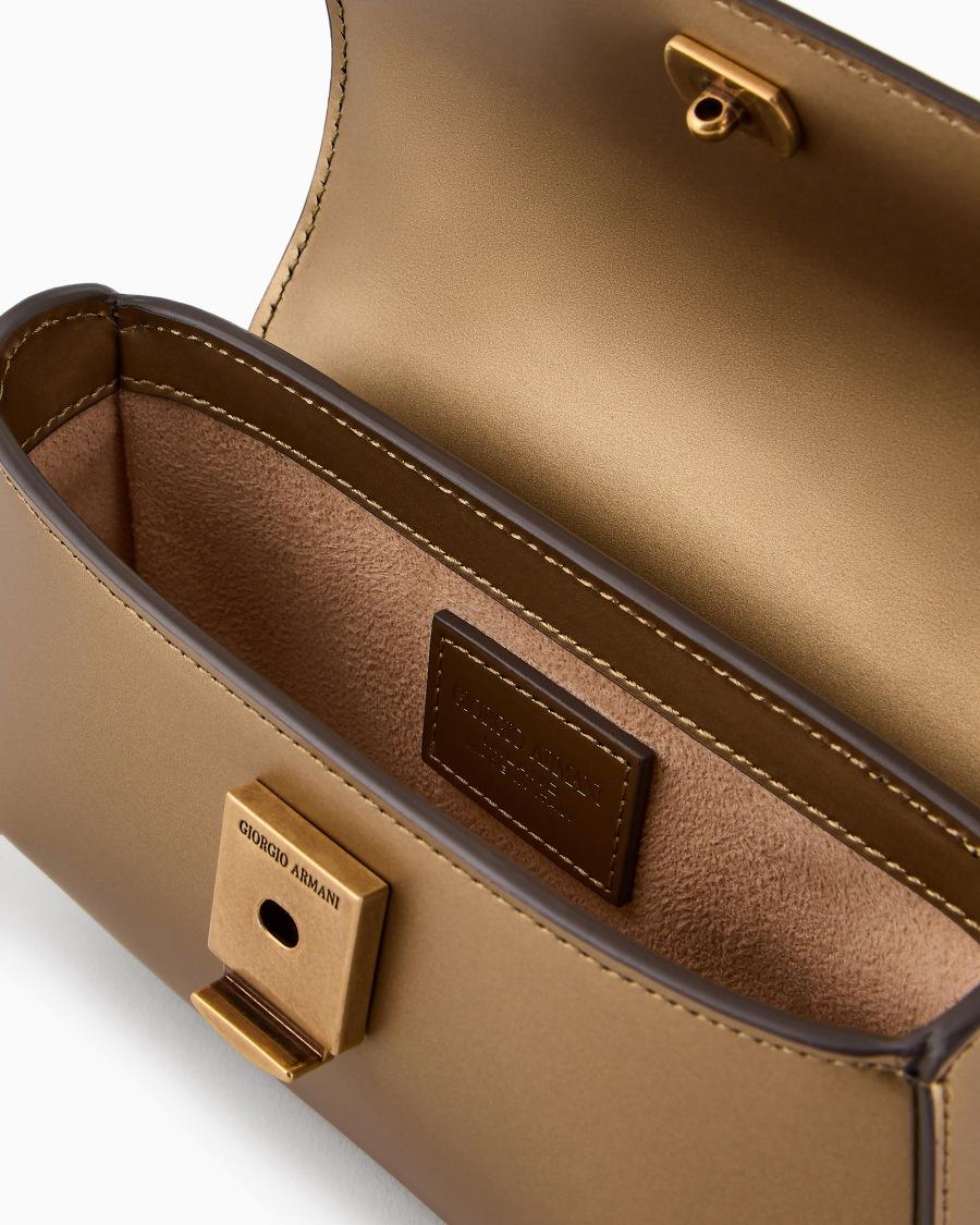 The world of armani MINI BORSA A MANO LA PRIMA IN PELLE LAMINATA Liquidazione