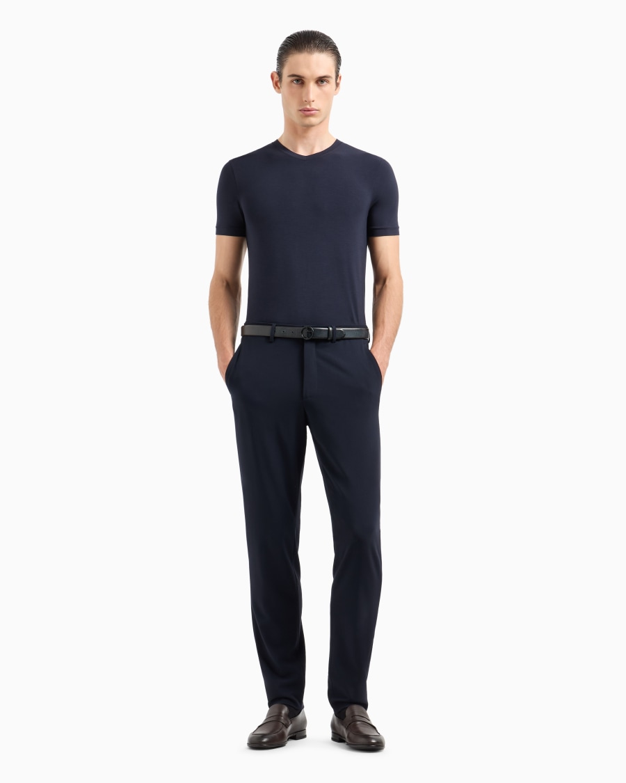 The world of armani PANTALONI IN TELA DI LANA BISTRETCH Qualità