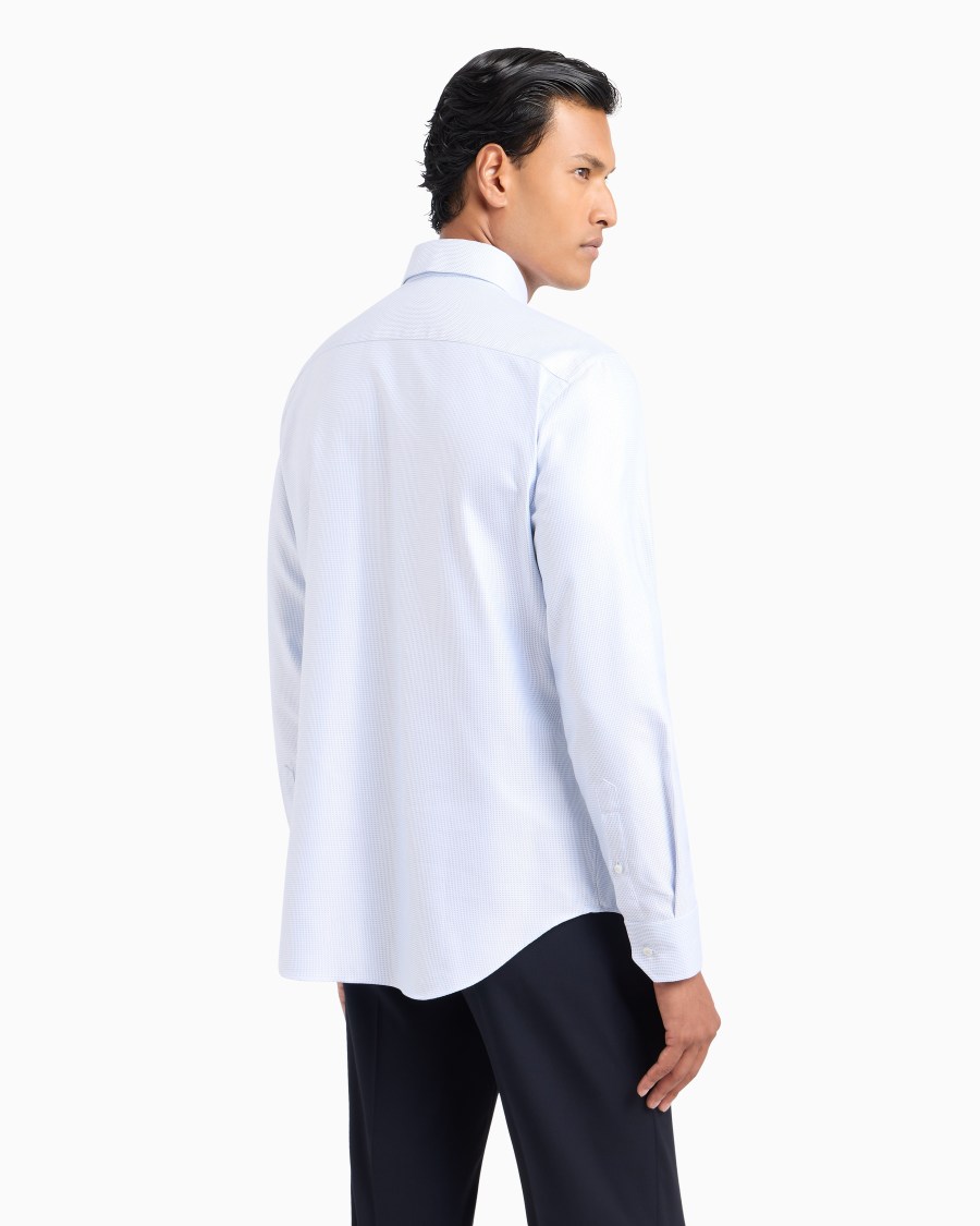 The world of armani CAMICIA REGULAR FIT IN COTONE MICROARMATURATO Promozione
