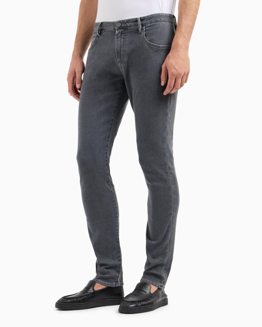 The world of armani PANTALONE 5 TASCHE SLIM FIT IN DENIM DI COTONE STRETCH Spedizione Gratuita