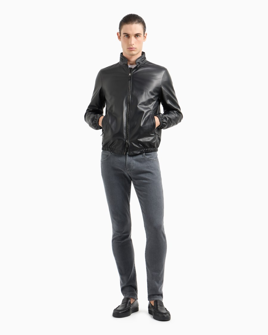 The world of armani PANTALONE 5 TASCHE SLIM FIT IN DENIM DI COTONE STRETCH Spedizione Gratuita