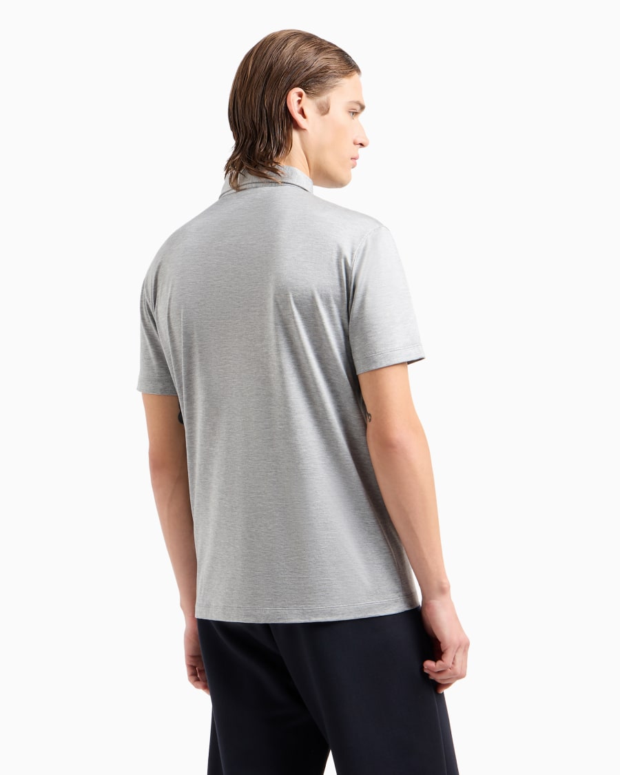 The world of armani POLO IN JERSEY DI SETA E COTONE MELANGE Pezzi Unici