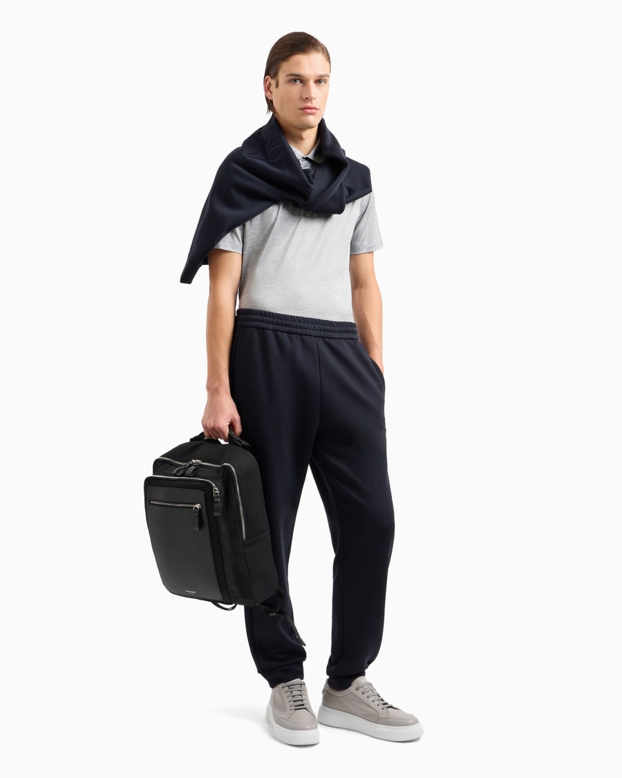 The world of armani POLO IN JERSEY DI SETA E COTONE MELANGE Pezzi Unici