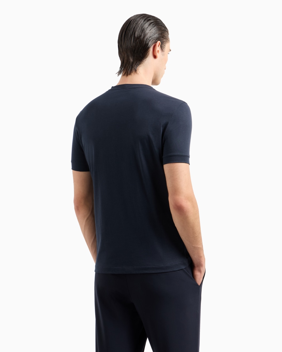 The world of armani T-SHIRT GIROCOLLO BORGONUOVO 11 IN JERSEY DI COTONE PIMA Negozi Online
