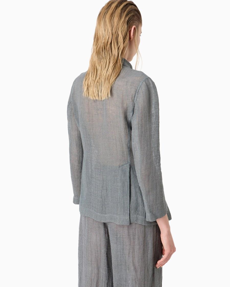 The world of armani GIACCA DOPPIOPETTO IN MISTO LINO Sconto