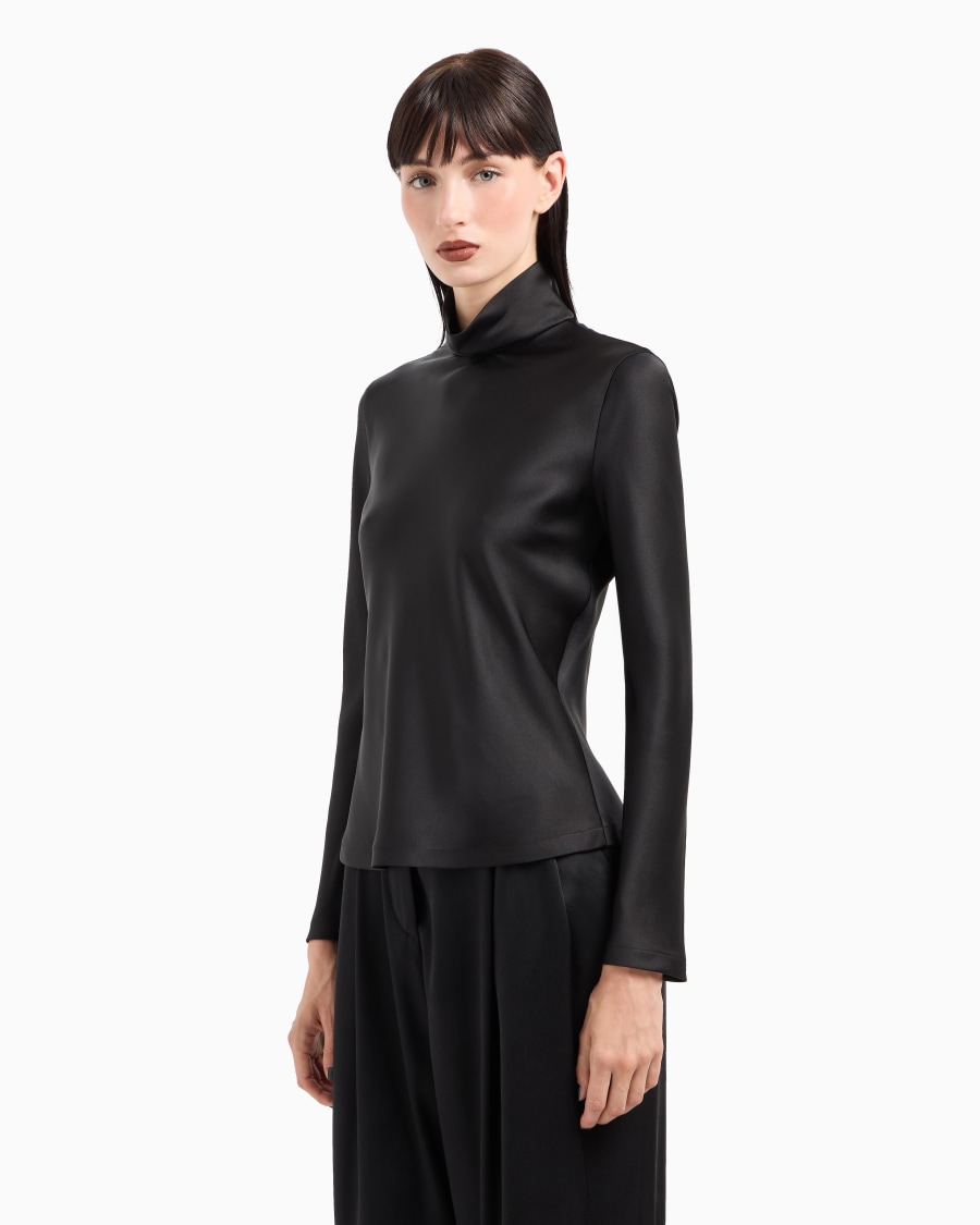 The world of armani BLUSA A MANICHE LUNGHE IN DOPPIO RASO DI SETA Online