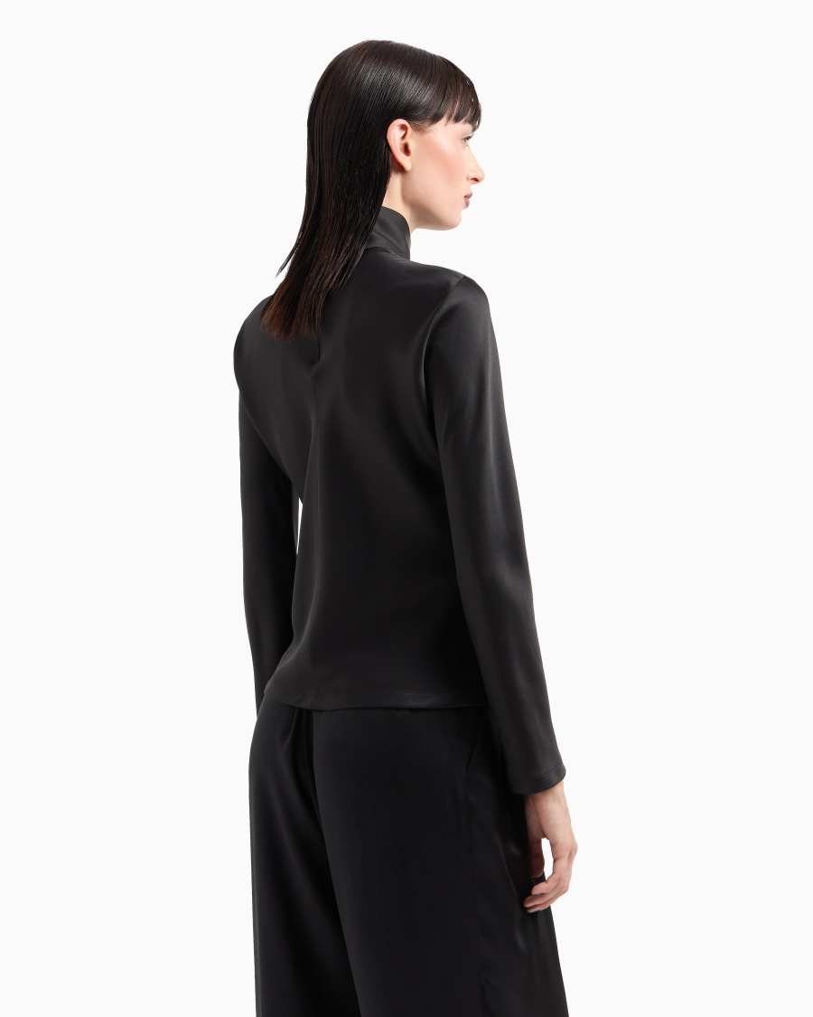 The world of armani BLUSA A MANICHE LUNGHE IN DOPPIO RASO DI SETA Online